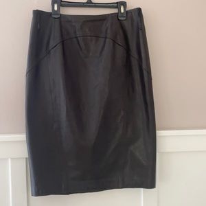 Leather skirt. Coffee color